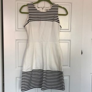Madewell White Dress with Black Stripes